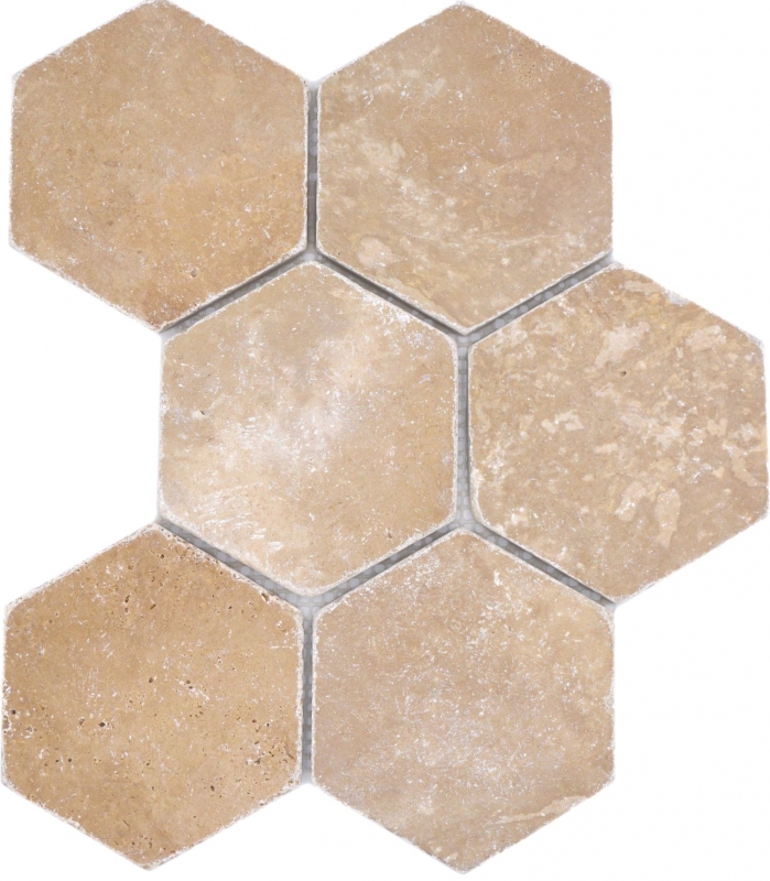 Azulejos de mosaico de piedra natural travertino nogal mate pared suelo cocina baño ducha MOS42-HX144_f
