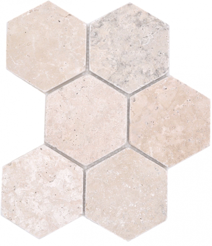 Azulejos de mosaico de piedra natural travertino beige mate pared suelo cocina baño ducha MOS42-HX146_f