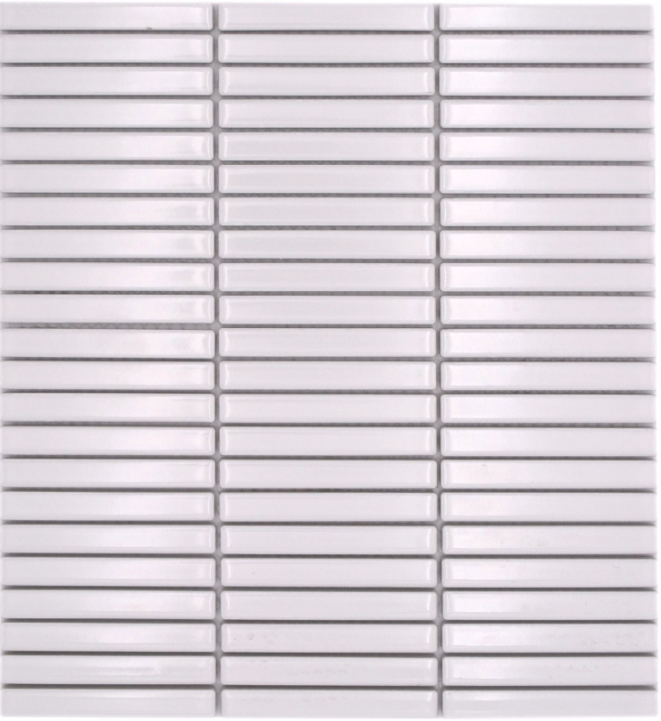 Mosaico de cerámica azulejos de mosaico blanco brillante pared cocina baño ducha MOS24-CG11_f