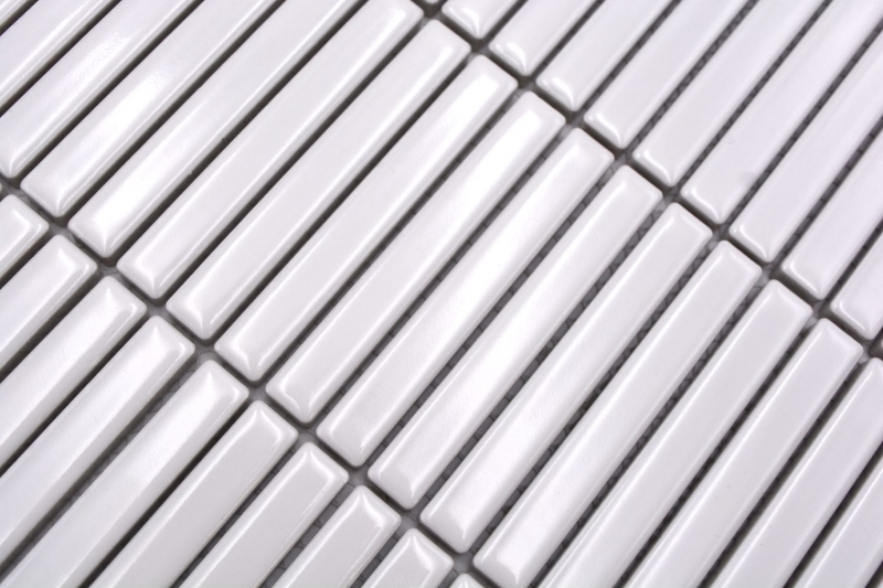 Mosaico de cerámica azulejos de mosaico blanco brillante pared cocina baño ducha MOS24-CG11_f