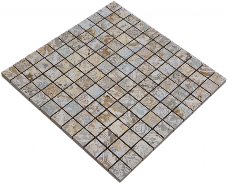 Muestra de mano cerámica mosaico gres porcelánico multicolor mate pared suelo cocina baño ducha MOS18-25CS_m
