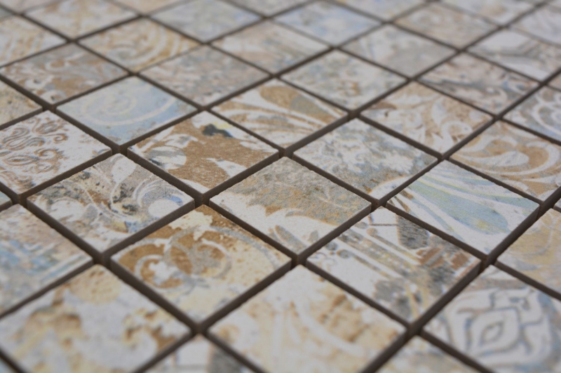 Muestra de mano cerámica mosaico gres porcelánico multicolor mate pared suelo cocina baño ducha MOS18-25CS_m
