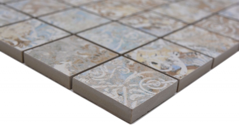 Mano patrón de cerámica mosaico de gres porcelánico multicolor mate pared piso cocina baño ducha MOS14-47CS_m
