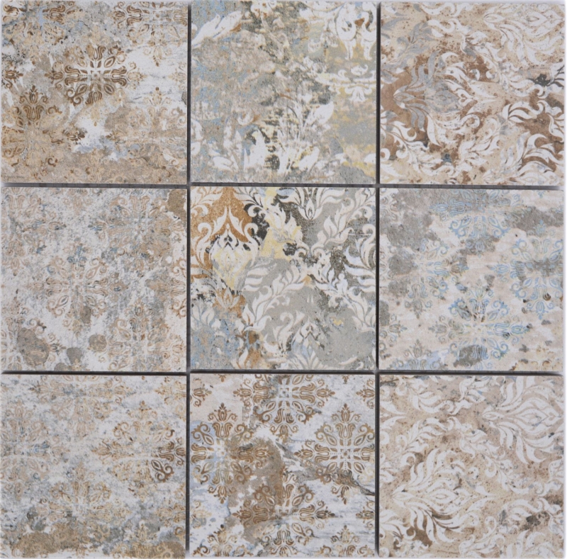 Muestra de mano cerámica mosaico porcelana gres multicolor mate pared suelo cocina baño ducha MOS23-95CS_m