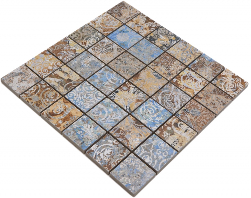 Mano patrón de cerámica mosaico de gres porcelánico fuerte multicolor mate pared piso cocina baño ducha MOS14-47CV_m