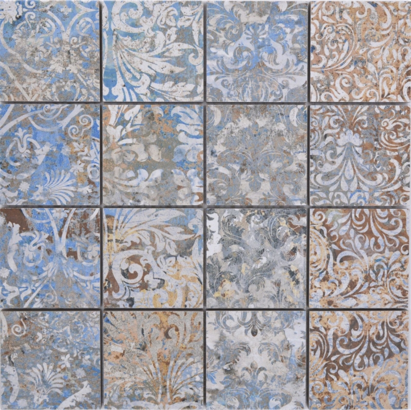 Muestra de mano cerámica mosaico porcelana gres fuerte multicolor mate pared suelo cocina baño ducha MOS16-71CV_m
