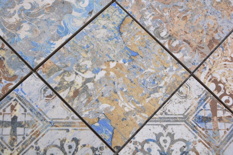 Muestra de mano cerámica mosaico porcelana gres fuerte multicolor mate pared suelo cocina baño ducha MOS23-95CV_m