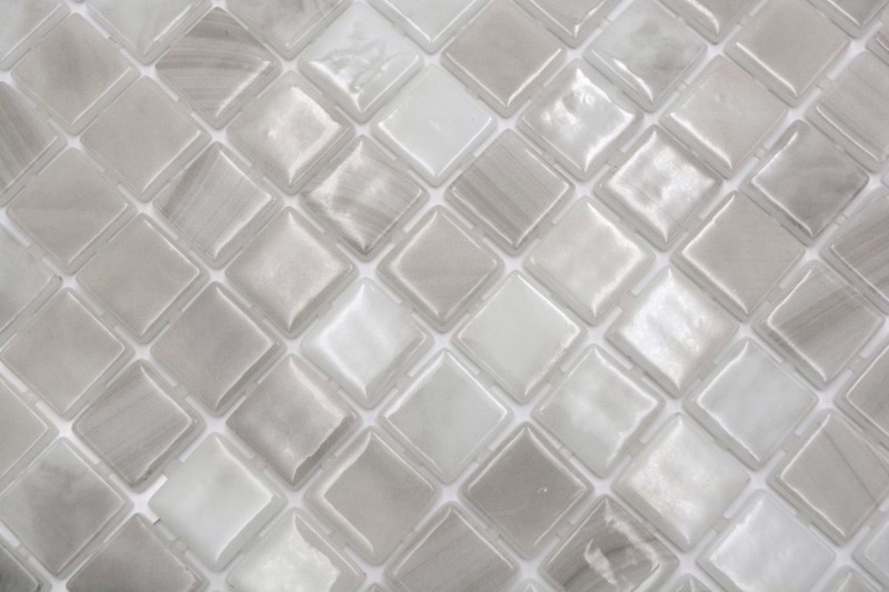 Muestra de mano piscina mosaico piscina mosaico de vidrio beige claro iridiscente pared suelo cocina baño ducha MOS220-P56251_m