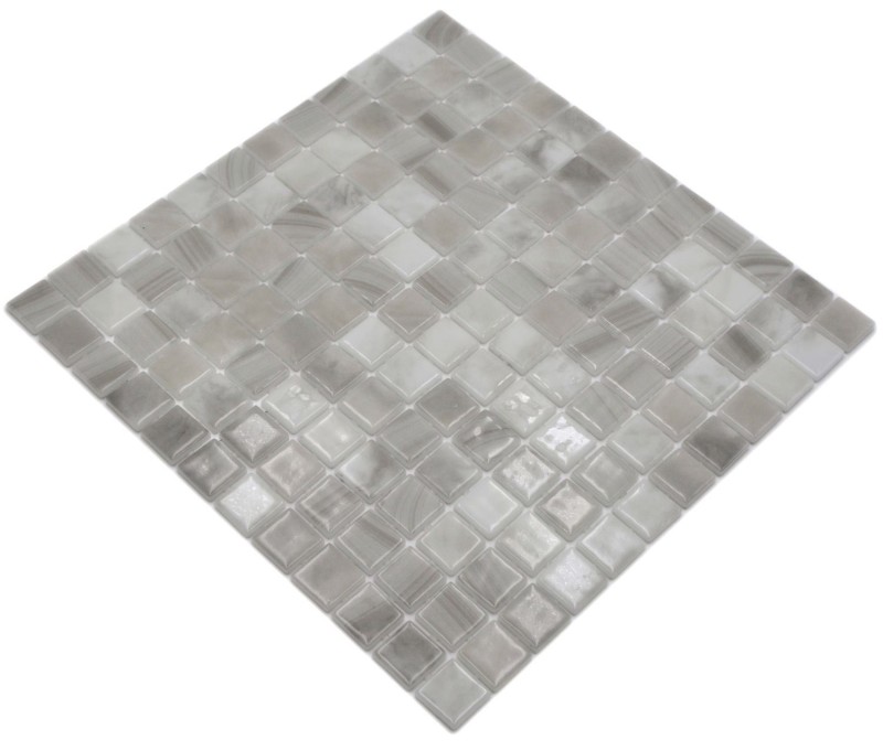Muestra de mano piscina mosaico piscina mosaico de vidrio beige claro iridiscente pared suelo cocina baño ducha MOS220-P56251_m