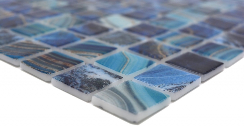 Muestra de mano piscina mosaico piscina mosaico de vidrio azul real iridiscente brillante pared suelo cocina baño ducha MOS220-P56254_m