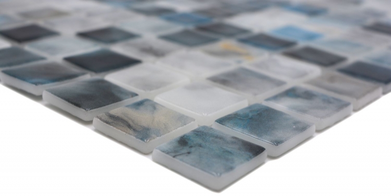 Muestra de mano piscina mosaico piscina mosaico de vidrio gris antracita iridiscente pared suelo cocina baño ducha MOS220-P56256_m