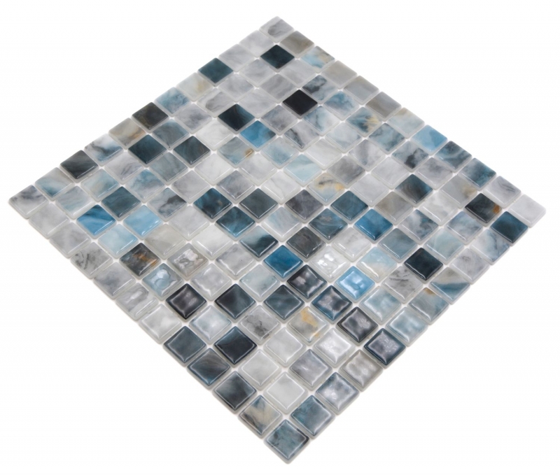Muestra de mano piscina mosaico piscina mosaico de vidrio gris antracita iridiscente pared suelo cocina baño ducha MOS220-P56256_m