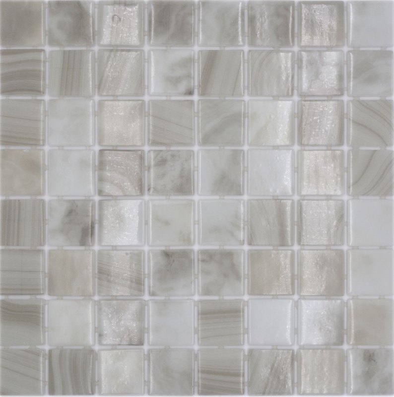 Muestra de mano piscina mosaico piscina mosaico de vidrio beige claro iridiscente pared suelo cocina baño ducha MOS220-P56381_m
