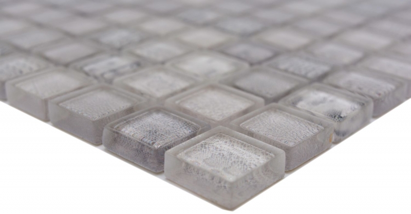 Muestra de mano mosaico de vidrio mosaico azulejo blanco brillante África pared cocina baño ducha MOS68-WL14_m