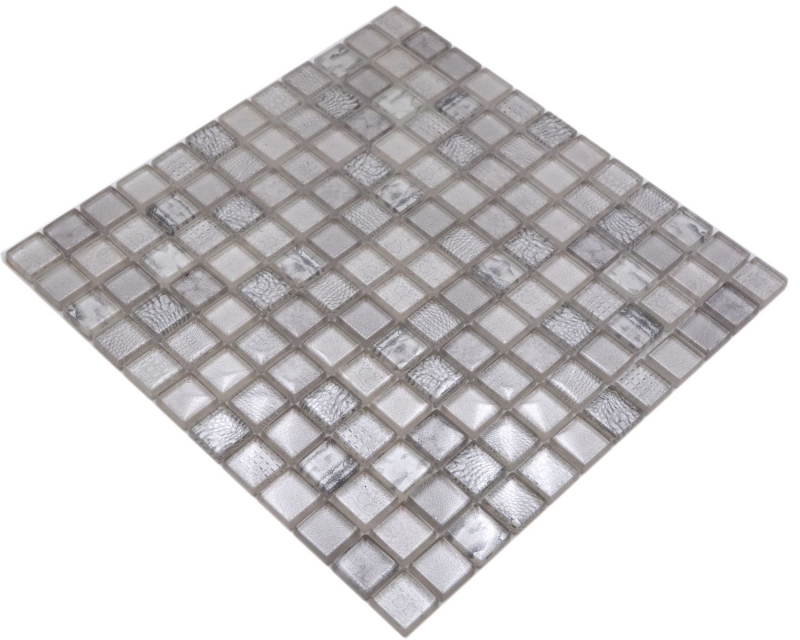 Muestra de mano mosaico de vidrio mosaico azulejo blanco brillante África pared cocina baño ducha MOS68-WL14_m