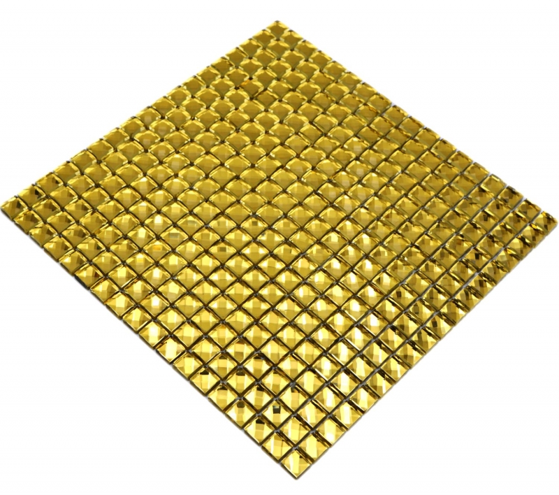 Mano patrón de diamante azulejo de mosaico de oro brillante piso de la pared cocina baño ducha MOS130-GO821_m