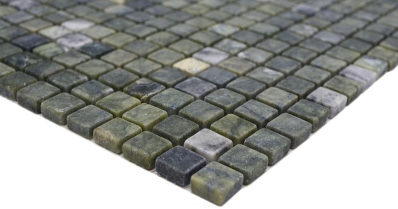 Mano patrón de piedra natural mosaico de mármol verde mate pared piso cocina baño ducha MOS38-15-407_m