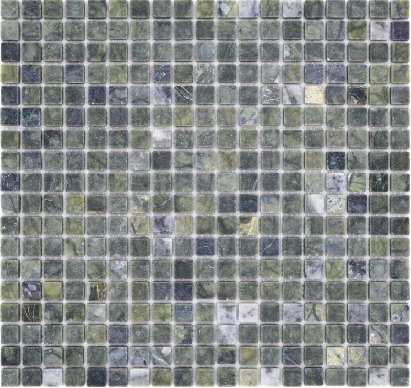 Mano patrón de piedra natural mosaico de mármol verde mate pared piso cocina baño ducha MOS38-15-407_m