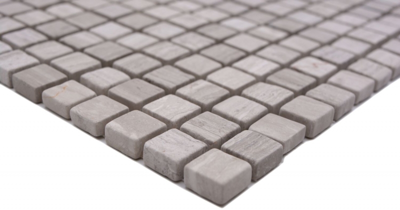 Muestra de la mano de piedra natural mosaico de mármol gris mate pared piso cocina baño ducha MOS38-15-2012_m