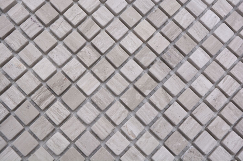 Muestra de la mano de piedra natural mosaico de mármol gris mate pared piso cocina baño ducha MOS38-15-2012_m