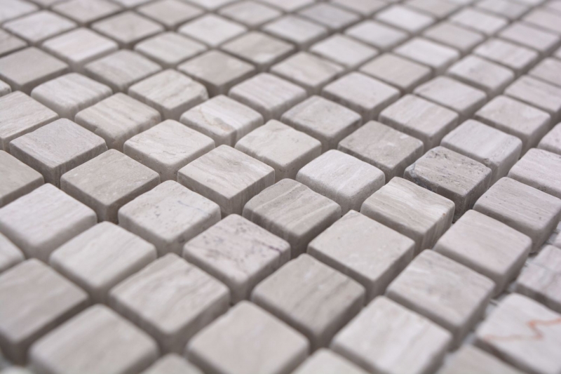 Muestra de la mano de piedra natural mosaico de mármol gris mate pared piso cocina baño ducha MOS38-15-2012_m