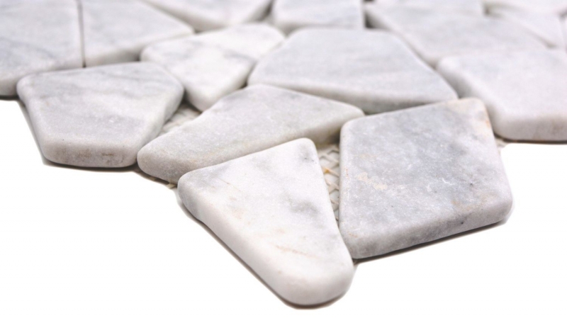 Muestra de la mano de piedra natural de mármol mosaico blanco carrara aspecto mate pared piso cocina baño ducha MOS44-30-2030_m