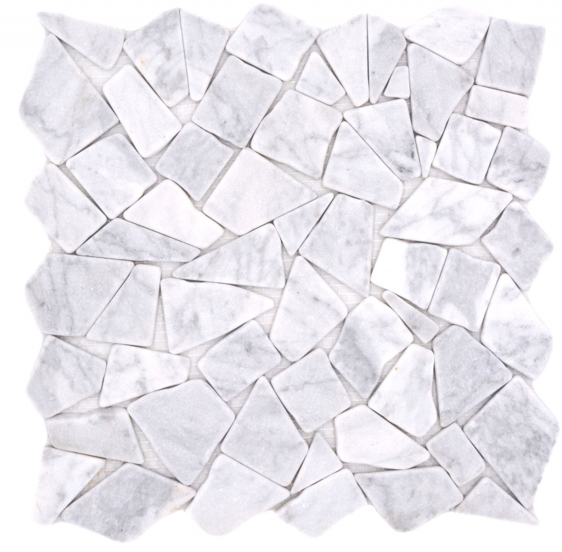 Muestra de la mano de piedra natural de mármol mosaico blanco carrara aspecto mate pared piso cocina baño ducha MOS44-30-2030_m
