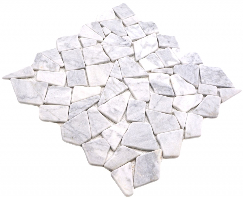 Muestra de la mano de piedra natural de mármol mosaico blanco carrara aspecto mate pared piso cocina baño ducha MOS44-30-2030_m