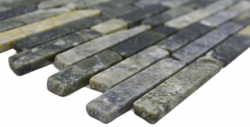 Muestra de mano azulejos de mosaico de piedra natural mármol verde mate pared suelo cocina baño ducha MOS40-0407_m
