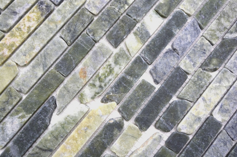 Muestra de mano azulejos de mosaico de piedra natural mármol verde mate pared suelo cocina baño ducha MOS40-0407_m