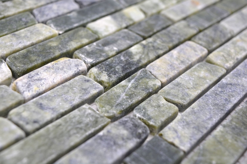 Muestra de mano azulejos de mosaico de piedra natural mármol verde mate pared suelo cocina baño ducha MOS40-0407_m