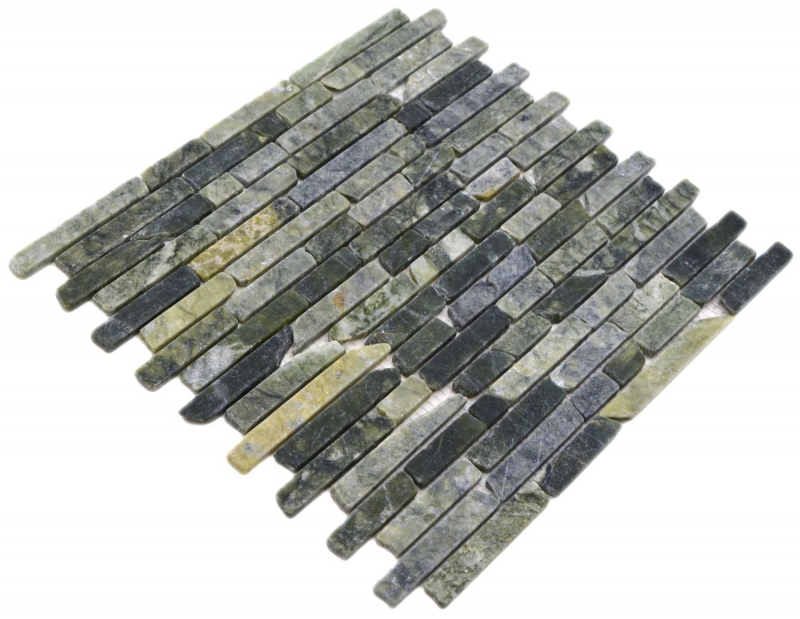 Muestra de mano azulejos de mosaico de piedra natural mármol verde mate pared suelo cocina baño ducha MOS40-0407_m