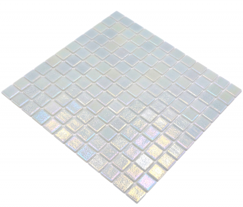 Muestra de mano piscina mosaico piscina mosaico de vidrio crema iridiscente multicolor brillante pared suelo cocina baño ducha MOS220-P55254_m