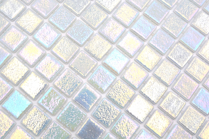 Muestra de mano piscina mosaico piscina mosaico de vidrio crema iridiscente multicolor brillante pared suelo cocina baño ducha MOS220-P55254_m
