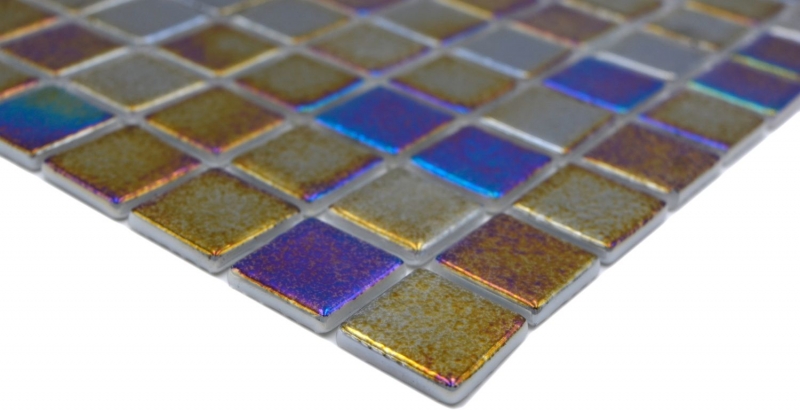 Muestra de mano piscina mosaico piscina mosaico de vidrio negro multicolor iridiscente pared suelo cocina baño ducha MOS220-P55256_m