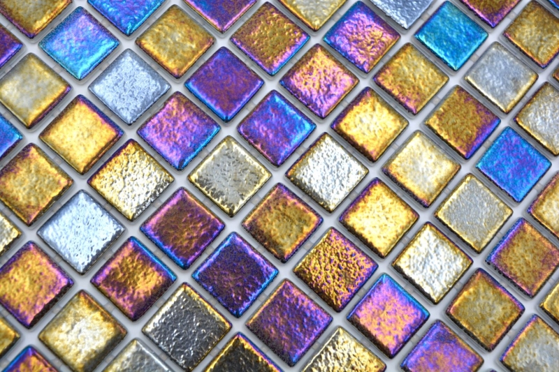 Muestra de mano piscina mosaico piscina mosaico de vidrio negro multicolor iridiscente pared suelo cocina baño ducha MOS220-P55256_m