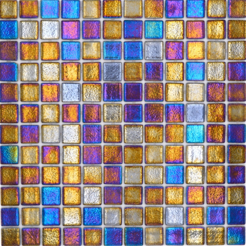 Muestra de mano piscina mosaico piscina mosaico de vidrio negro multicolor iridiscente pared suelo cocina baño ducha MOS220-P55256_m