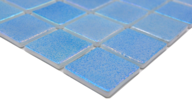 Muestra de mano piscina mosaico piscina mosaico de vidrio azul claro iridiscente multicolor brillante pared suelo cocina baño ducha MOS220-P55381_m