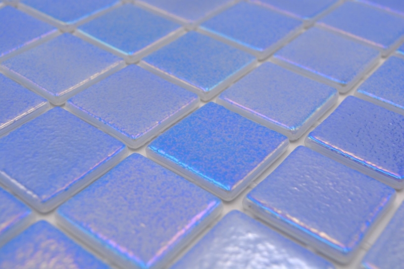 Muestra de mano piscina mosaico piscina mosaico de vidrio mosaico azul iridiscente multicolor brillante pared suelo cocina baño ducha MOS220-P55382_m