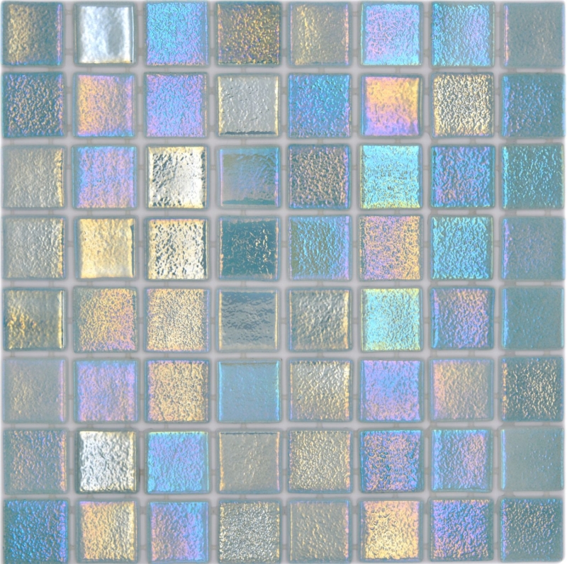 Muestra de mano piscina mosaico piscina mosaico de vidrio verde pastel iridiscente multicolor brillante pared suelo cocina baño ducha MOS220-P55383_m