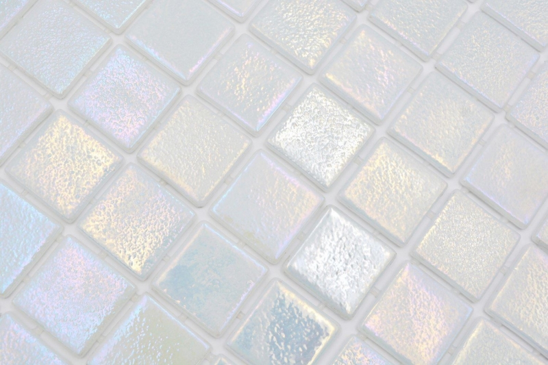 Muestra de mano piscina mosaico piscina mosaico de vidrio crema iridiscente multicolor brillante pared suelo cocina baño ducha MOS220-P55384_m