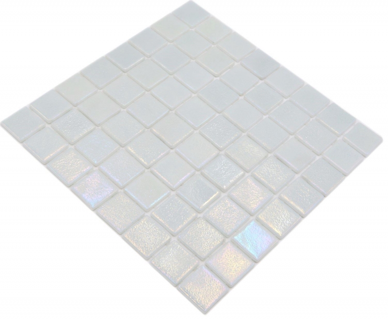 Muestra de mano piscina mosaico piscina mosaico de vidrio crema iridiscente multicolor brillante pared suelo cocina baño ducha MOS220-P55384_m
