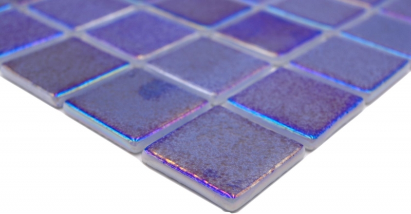 Muestra de mano piscina mosaico piscina mosaico de vidrio mosaico azul púrpura multicolor iridiscente brillante pared suelo cocina baño ducha MOS220-P55385_m