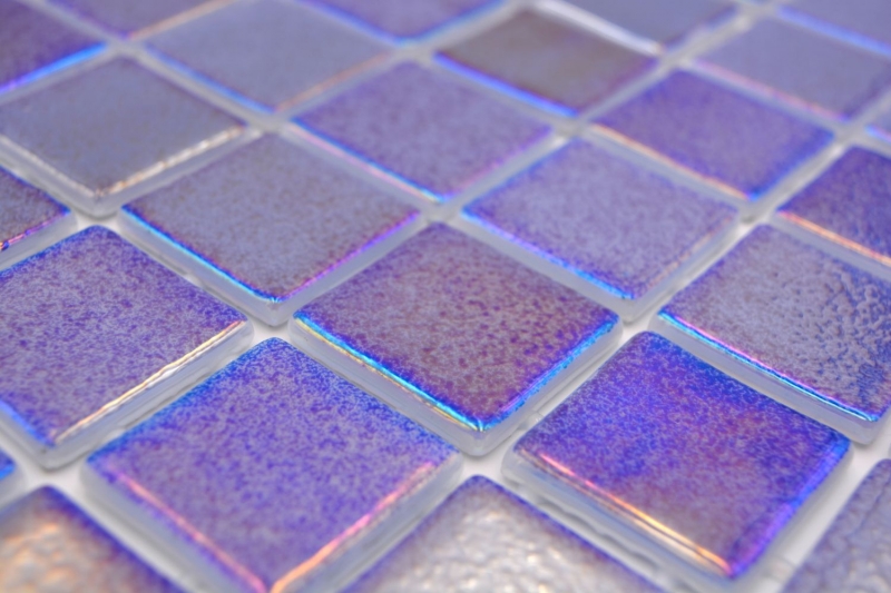 Muestra de mano piscina mosaico piscina mosaico de vidrio mosaico azul púrpura multicolor iridiscente brillante pared suelo cocina baño ducha MOS220-P55385_m
