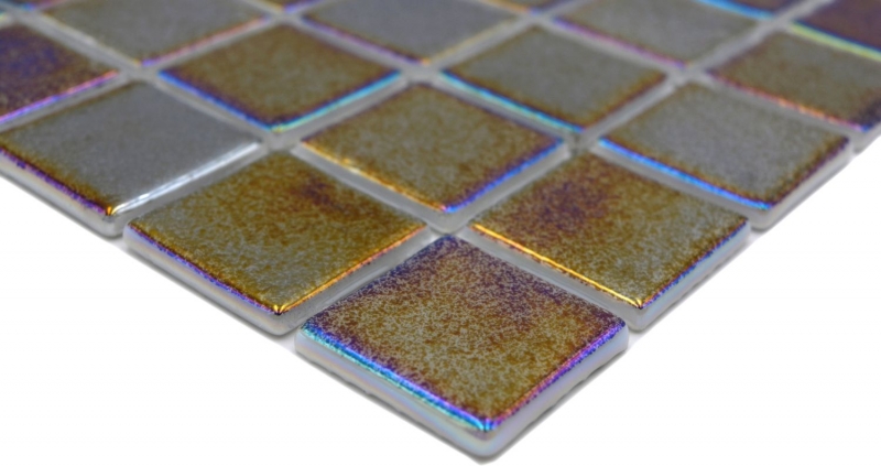 Muestra de mano piscina mosaico piscina mosaico de vidrio negro multicolor iridiscente pared suelo cocina baño ducha MOS220-P55386_m