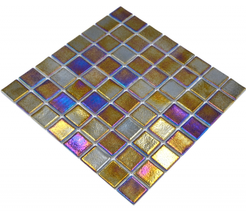 Muestra de mano piscina mosaico piscina mosaico de vidrio negro multicolor iridiscente pared suelo cocina baño ducha MOS220-P55386_m