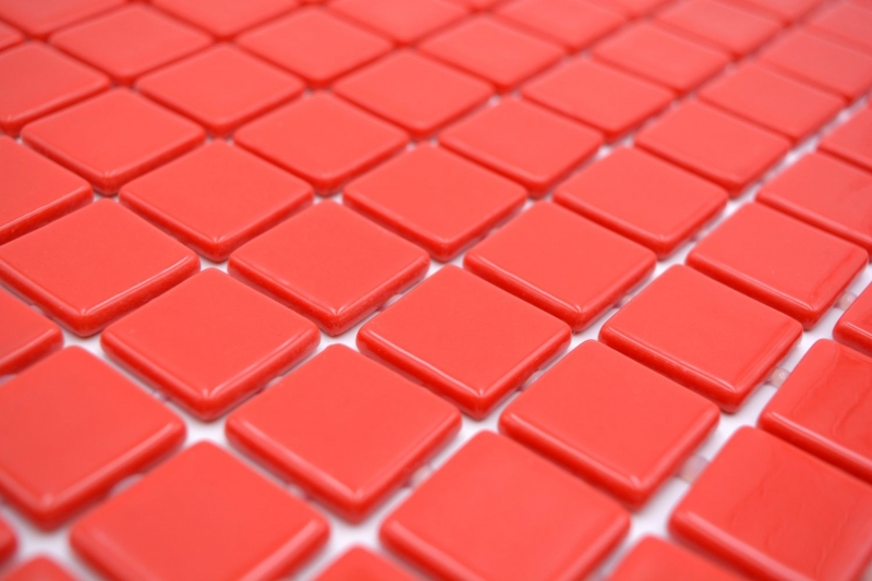 Muestra de mano piscina mosaico piscina mosaico de vidrio mosaico rojo brillante pared suelo cocina baño ducha MOS220-P25808_m