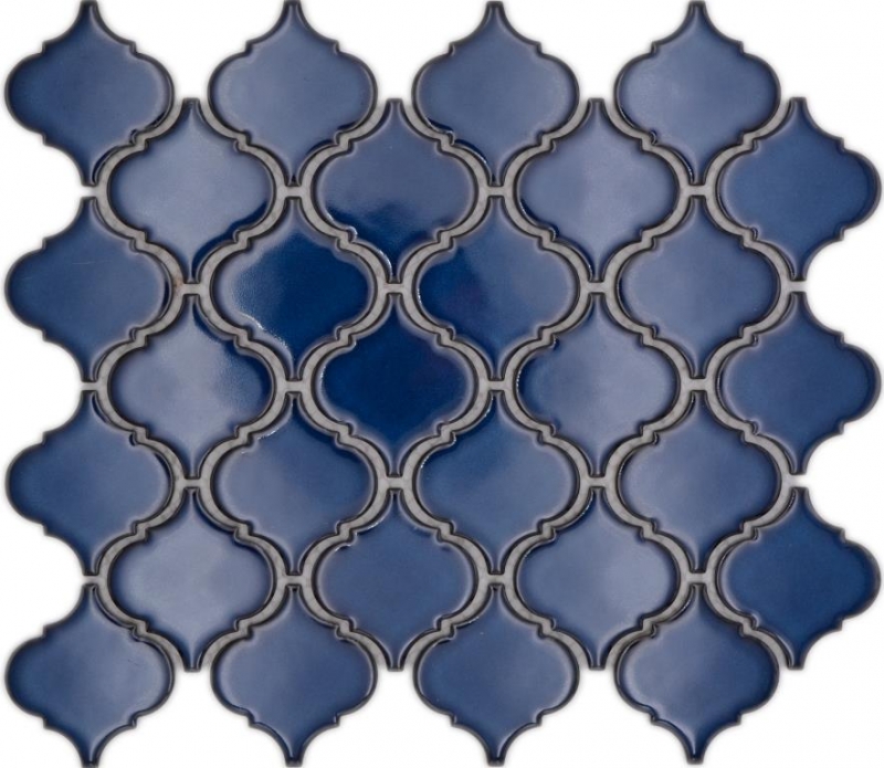 Mano patrón de cerámica mosaico mosaico azulejos azul cobalto brillante pared piso cocina baño ducha MOS13-P451_m