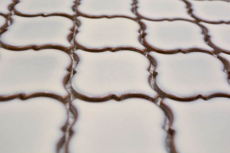 Muestra de mano cerámica mosaico mosaico azulejos blanco antiguo brillante pared suelo cocina baño ducha MOS13-PAW5_m