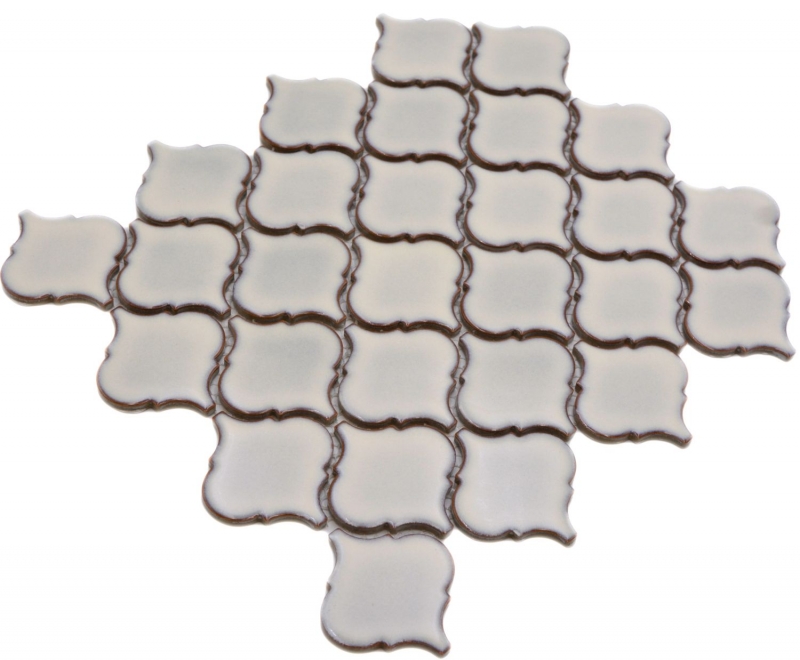 Muestra de mano cerámica mosaico mosaico azulejos blanco antiguo brillante pared suelo cocina baño ducha MOS13-PAW5_m